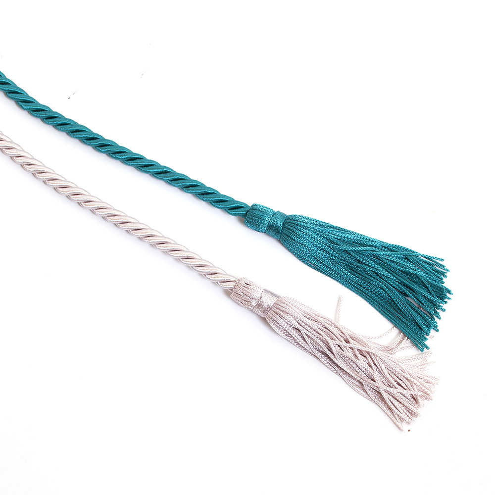 Graduation, Double Honor Cords, Teal/Silver Gray